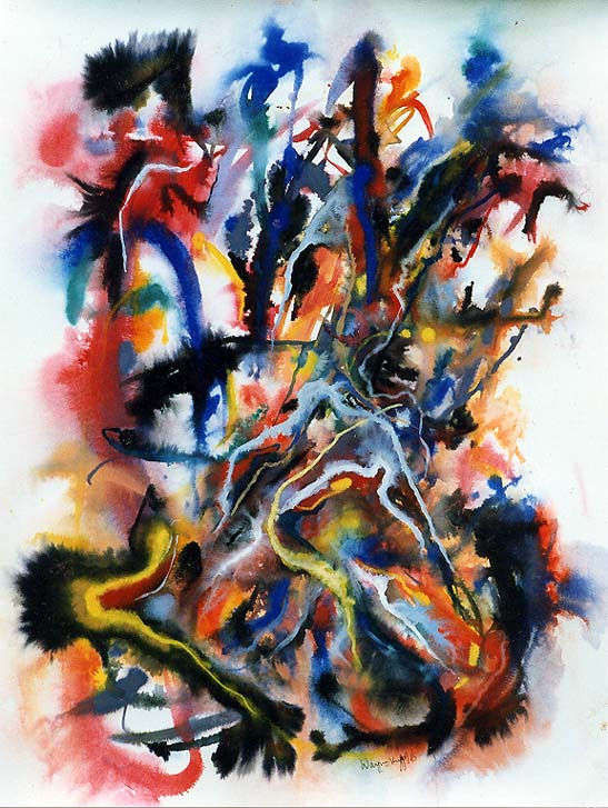 Wayne Riggs © 1996, Watercolor, gouache, dry pigments, 80 cm. x 60cm. (31 1/2 x 23 1/2 in) collection of the artist