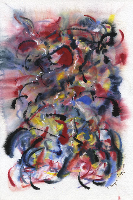 Wayne Riggs © 2000, watercolor,gouache, 
38 cm. x 28 cm.(15 x 11 in.) collection of the artist.